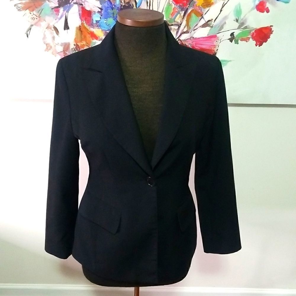 Black One Button Blazer Size Small - image 8